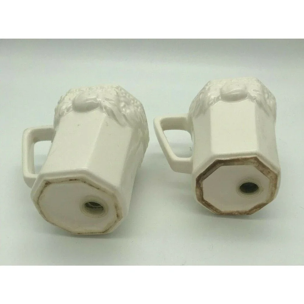 Vintage HIMARK Salt and Pepper Shakers White Handled Floral - Veggie Japan RARE